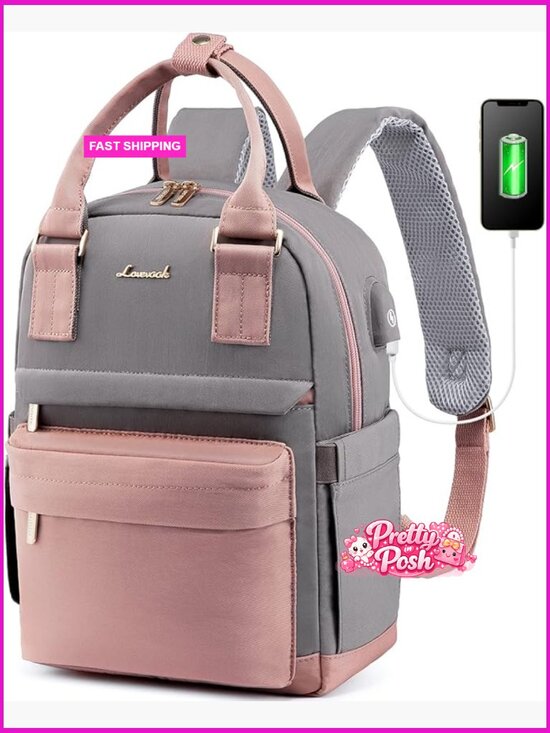 Waterproof Mini Backpack with USB Port, Fashion Daypack, Travel Bookbag main image 4